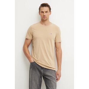 Pamučna majica Tommy Jeans 2-pack boja: smeđa, s aplikacijom