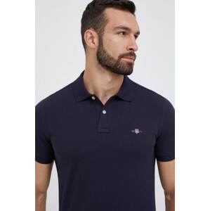 Pamučna polo majica Gant boja: tamno plava, glatki model