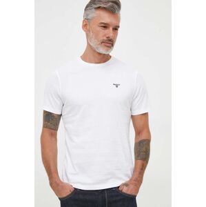 Pamučna majica Barbour boja: bijela, bez uzorka, MTS0331