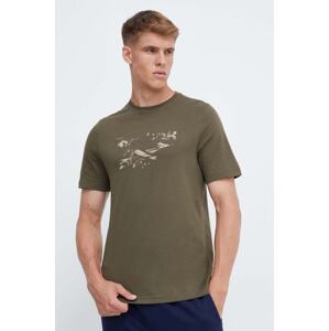 Pamučna majica Reebok boja: zelena, s tiskom