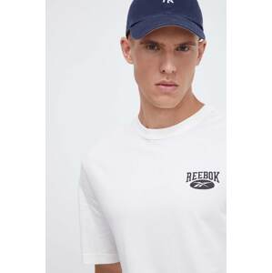 Pamučna majica Reebok Classic boja: bež, s aplikacijom