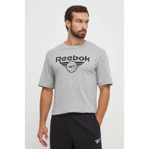 Pamučna majica Reebok Classic Basketball boja: siva, s tiskom