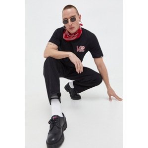 Pamučna majica Vans za muškarce, boja: crna, s tiskom