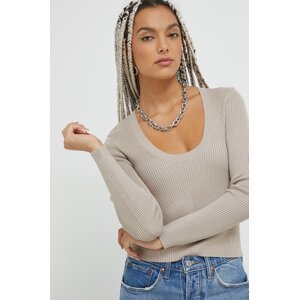 Pulover Abercrombie & Fitch za žene, boja: bež, lagani