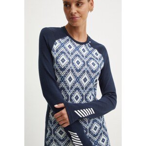 Funkcionalna majica dugih rukava Helly Hansen LIFA MERINO boja: tamno plava, 49379