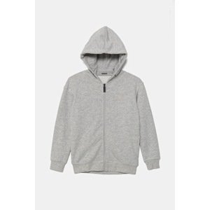 Dječja dukserica Guess boja: siva, s kapuljačom, glatka