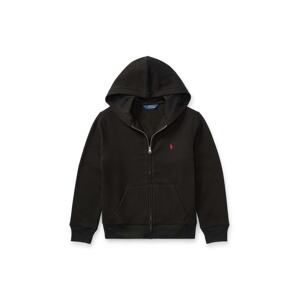 Dječja dukserica Polo Ralph Lauren boja: crna, s kapuljačom, glatka