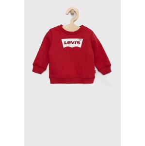 Dječja pamučna dukserica Levi's boja: crvena, s tiskom