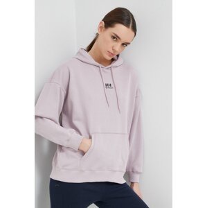 Dukserica Helly Hansen za žene, boja: ružičasta, s kapuljačom, glatka