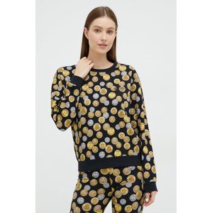Dukserica Moschino Underwear za žene, boja: crna, s uzorkom
