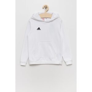 Dječja dukserica adidas Performance boja: bijela, s kapuljačom, glatka