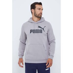 Dukserica Puma za muškarce, boja: siva, s kapuljačom, tiskom, 586687