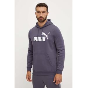 Dukserica Puma za muškarce, boja: siva, s kapuljačom, s tiskom