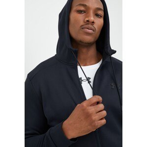 Dukserica Under Armour za muškarce, boja: crna, s kapuljačom, glatka