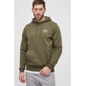Dukserica Under Armour za muškarce, boja: zelena, s kapuljačom, tiskom
