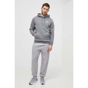 Dukserica Under Armour za muškarce, boja: siva, s kapuljačom, tiskom, 1373880