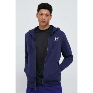Dukserica Under Armour za muškarce, boja: tamno plava, s kapuljačom, glatka, 1373881