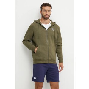 Dukserica Under Armour za muškarce, boja: zelena, s kapuljačom, bez uzorka