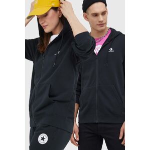 Dukserica Converse boja: crna, s kapuljačom, glatka, 10023871.A01-CONVERSEBL