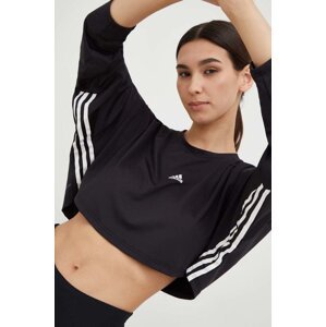 Majica dugih rukava za trening adidas Hyperglam boja: crna