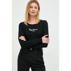 Majica dugih rukava Pepe Jeans za žene, boja: crna