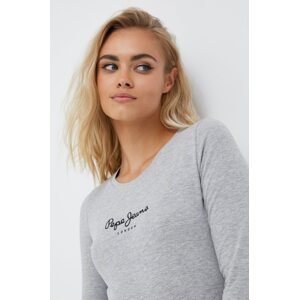 Majica dugih rukava Pepe Jeans za žene, boja: siva