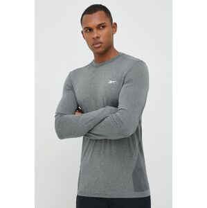 Majica dugih rukava za trening Reebok United By Fitness MyoKnit boja: siva, s uzorkom