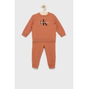 Dječja trenirka Calvin Klein Jeans boja: narančasta