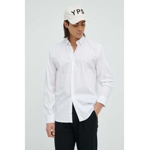Košulja Bruuns Bazaar za muškarce, boja: bijela, regular, o button-down ovratnikom