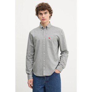 Pamučna košulja HUGO boja: crna, slim, s button-down ovratnikom, 50479302