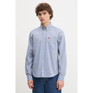 Pamučna košulja HUGO boja: crna, slim, s button-down ovratnikom, 50479302