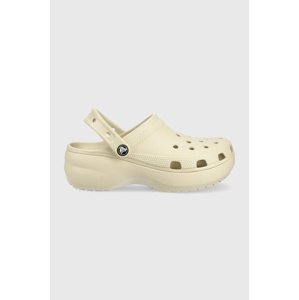 Natikače Crocs Classic Platform Clog Classic Platform Clog W za žene, boja: bež, s platformom, 206750.2Y2.D-BONE 206750