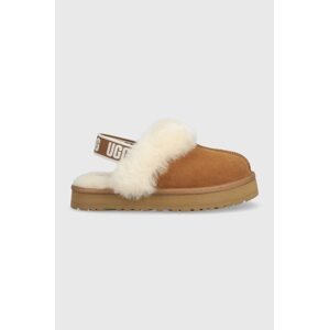 Kožne kućne papuče UGG Funkette boja: smeđa