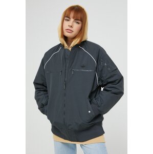 Bomber jakna adidas Originals za žene, boja: siva, za prijelazno razdoblje