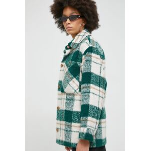 Jakna Abercrombie & Fitch za žene, boja: zelena, za prijelazno razdoblje, oversize