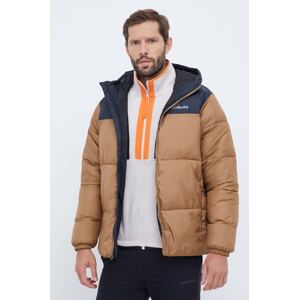 Jakna Columbia Puffect Hooded Jacket za muškarce, boja: smeđa, za prijelazno razdoblje, 2008413
