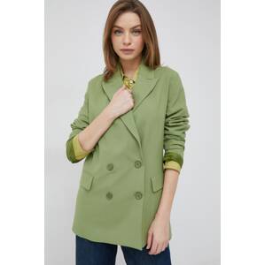 Sako United Colors of Benetton boja: zelena, dvoredno zakopčavanje, bez uzorka