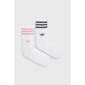 Čarape adidas Originals (2-pack) za žene, boja: bijela, HK0301