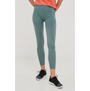 Tajice za trening Calvin Klein Performance Seamless za žene, boja: tirkizna, glatki materijal