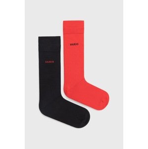 Čarape HUGO (2-pack) za muškarce, boja: crvena, 50468099