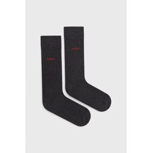 Čarape HUGO (2-pack) za muškarce, boja: siva, 50468099