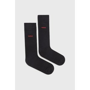 Čarape HUGO (2-pack) za muškarce, boja: crna, 50468099