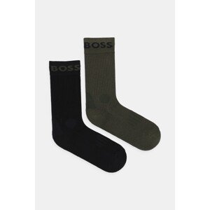 Čarape BOSS 2-pack za muškarce, boja: zelena