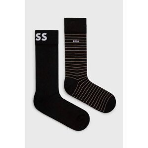 Čarape BOSS 2-pack za muškarce, boja: crna, 50467722