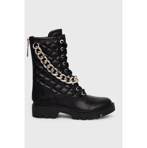 Čizme Guess Riplei za žene, boja: crna, s platformom, FL7RPL LEA10