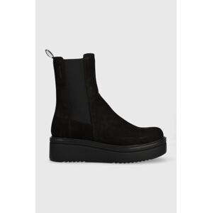 Kožne gležnjače Vagabond Shoemakers Tara za žene, boja: crna, s platformom