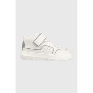 Kožne tenisice Calvin Klein Jeans Chunky Cupsole Laceup Mid boja: bijela