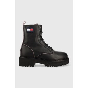 Čizme Tommy Jeans Urban Tommy Jeans Piping Boot za žene, boja: crna, s platformom