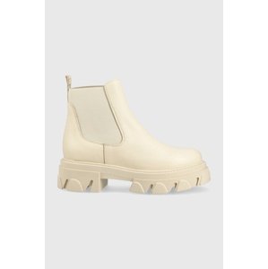 Kožne gležnjače Steve Madden Mixture za žene, boja: bež, s platformom