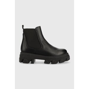Kožne gležnjače Steve Madden Mixture za žene, boja: crna, ravna potpetica